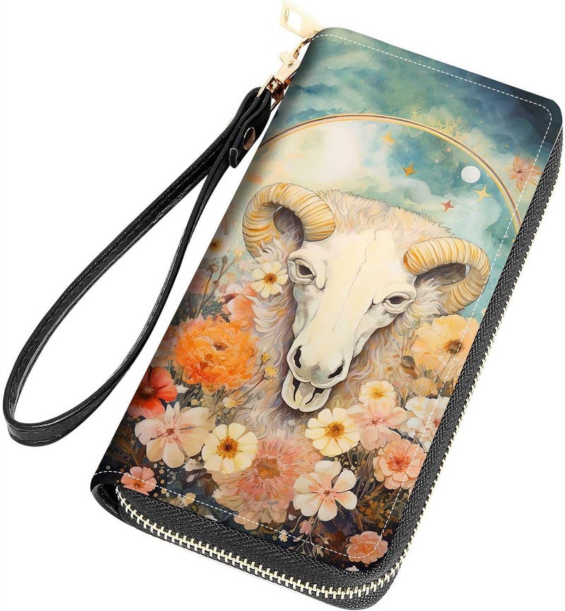 FQTBCEARI Hummingbird Flower Print Women Large Capacity Wallet PU Leather Zipper Clutch Purse for Smart Phone/Card/Coin/Cash - Image 1